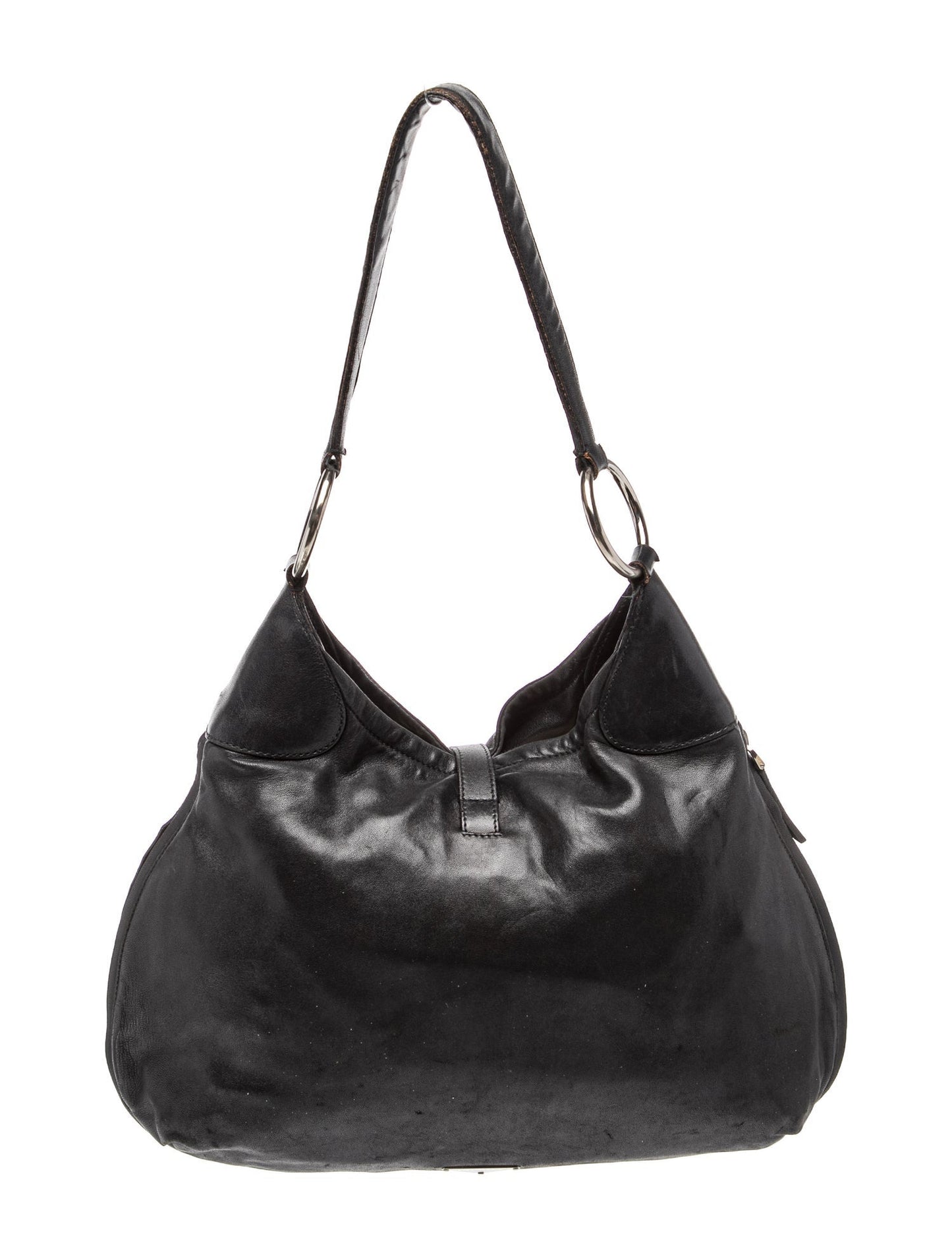 Prada Enameled Metal Triangle Shoulder Bag