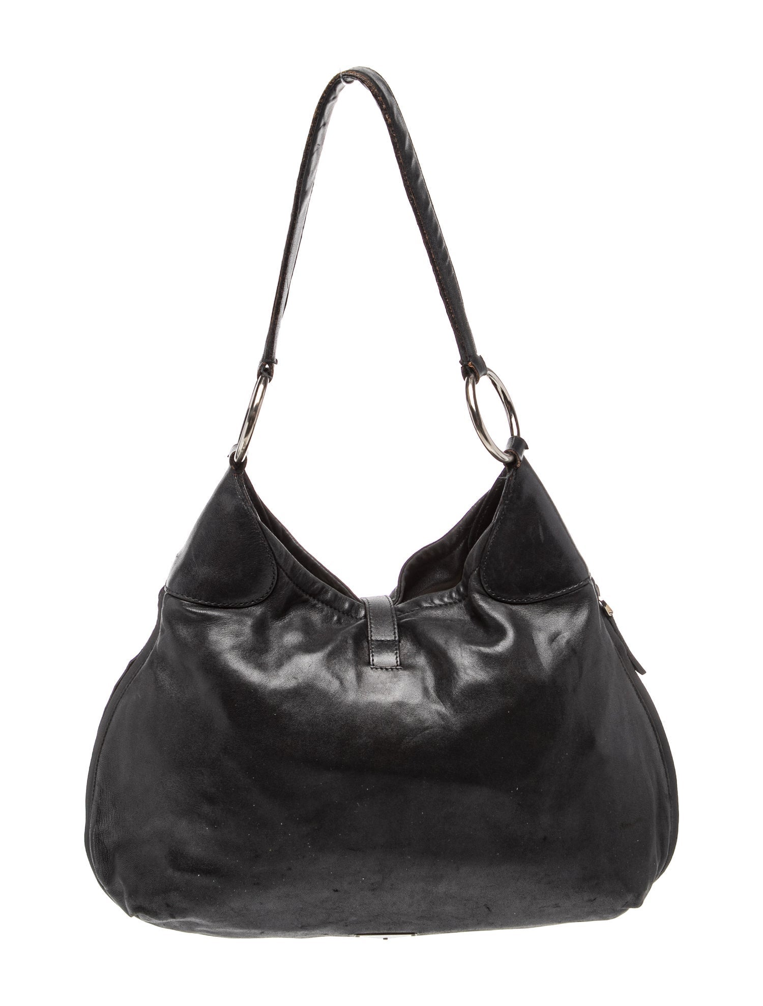Prada Enameled Metal Triangle Shoulder Bag