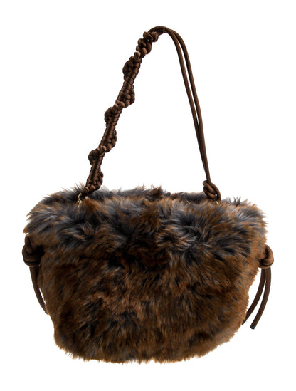 Dries Van Noten Faux Fur Shoulder Bag