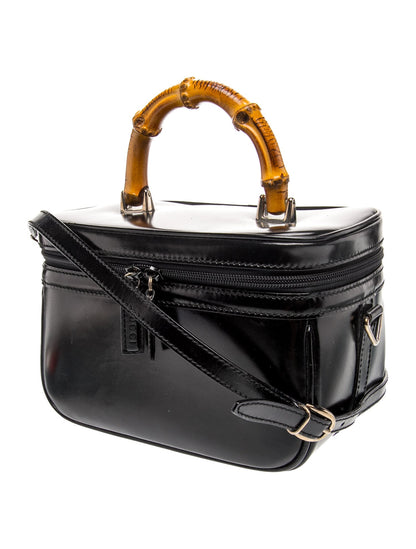 Gucci Leather Cosmetic Bag with crossbody strap