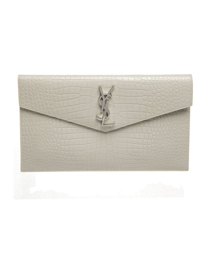 Yves Saint Laurent Embossed Leather Portfolio