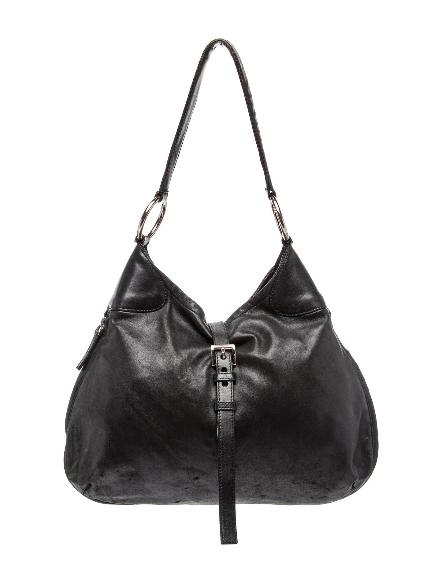 Prada Enameled Metal Triangle Shoulder Bag