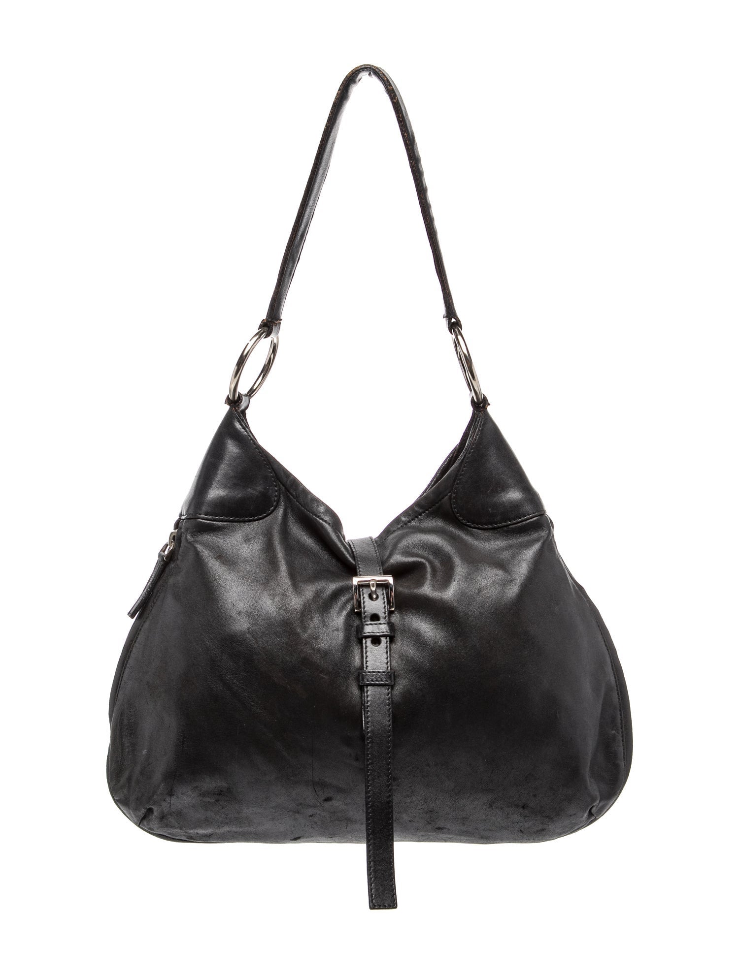 Prada Enameled Metal Triangle Shoulder Bag