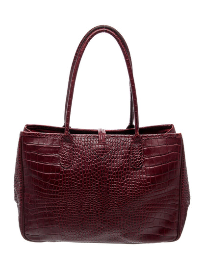 Longchamp Embossed Leather Shoulder Bag