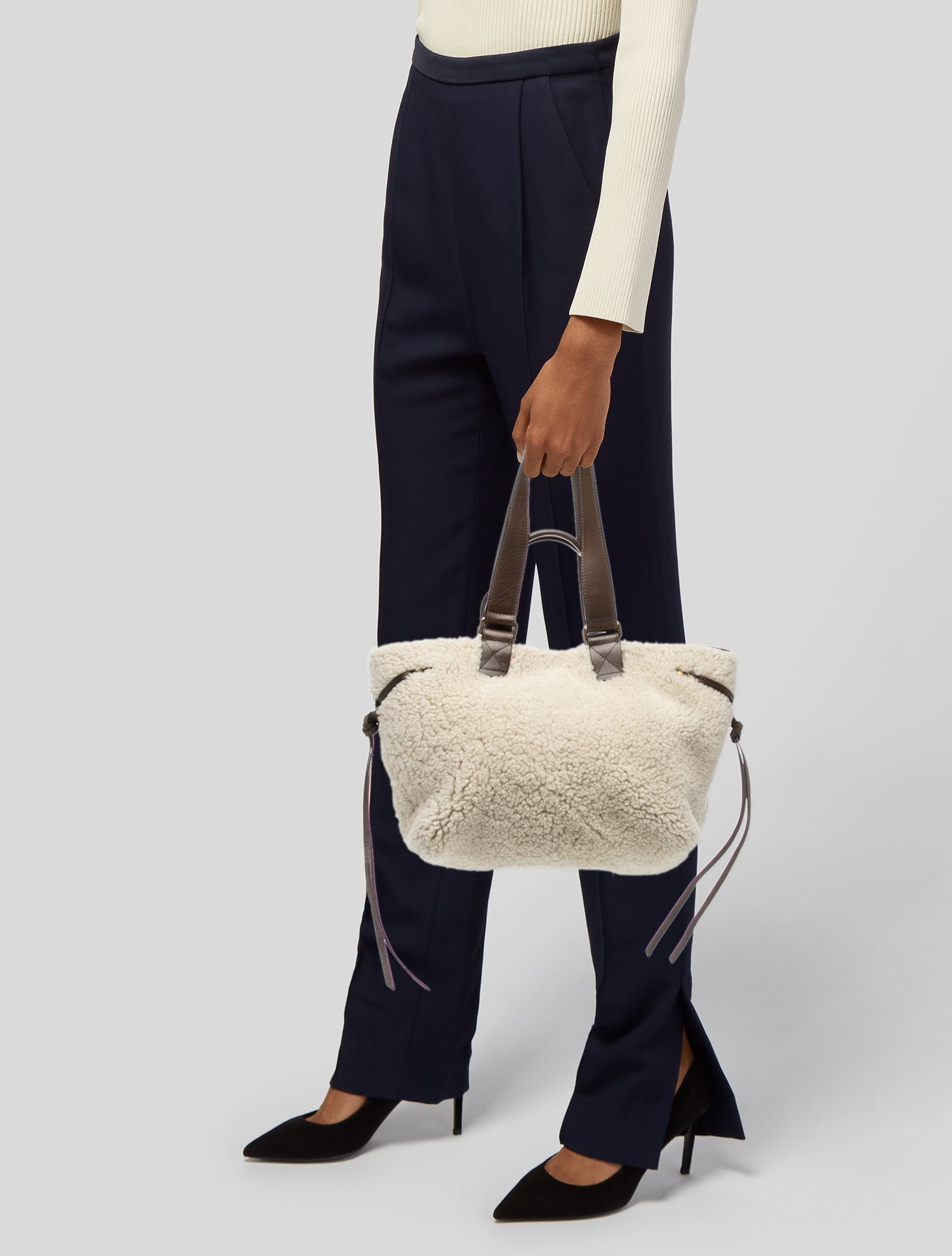 Isabel Marant Shearling Top Handle Bag