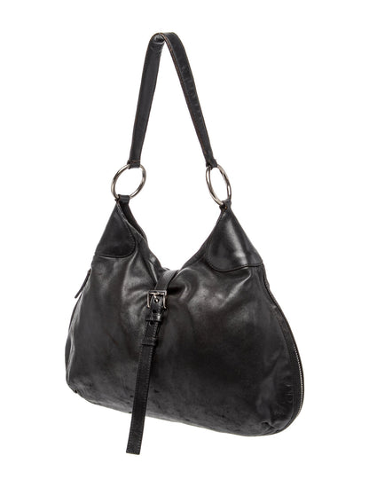 Prada Enameled Metal Triangle Shoulder Bag