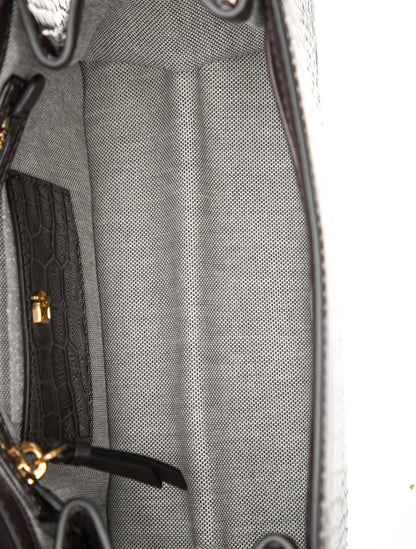 Donna Karan Embossed Leather Top Handle Bag w/ Tags