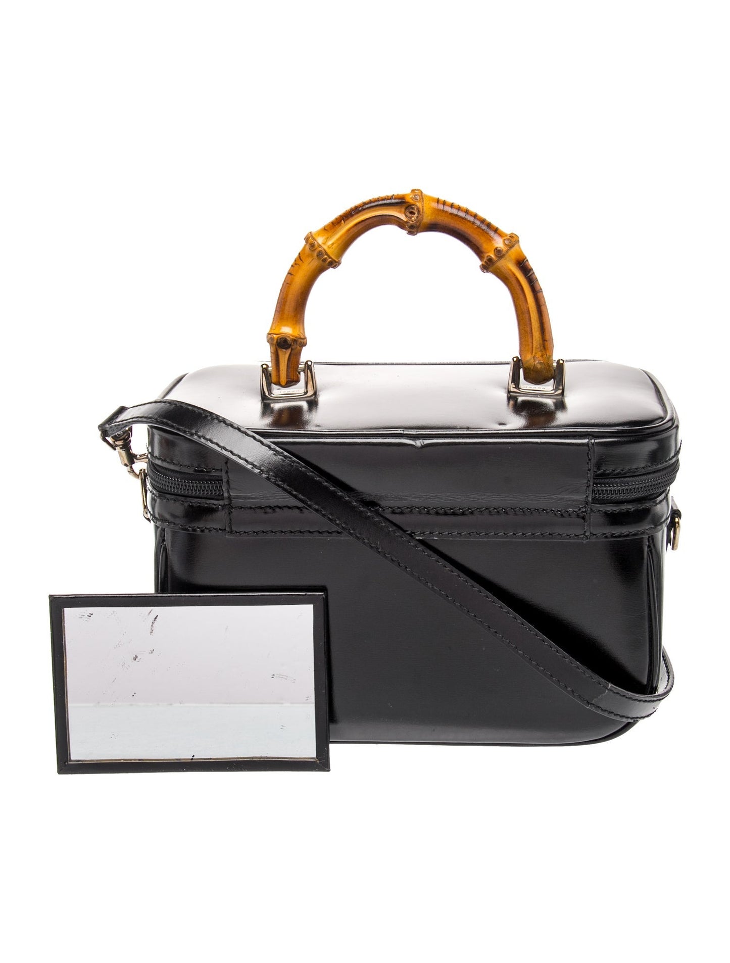 Gucci Leather Cosmetic Bag with crossbody strap