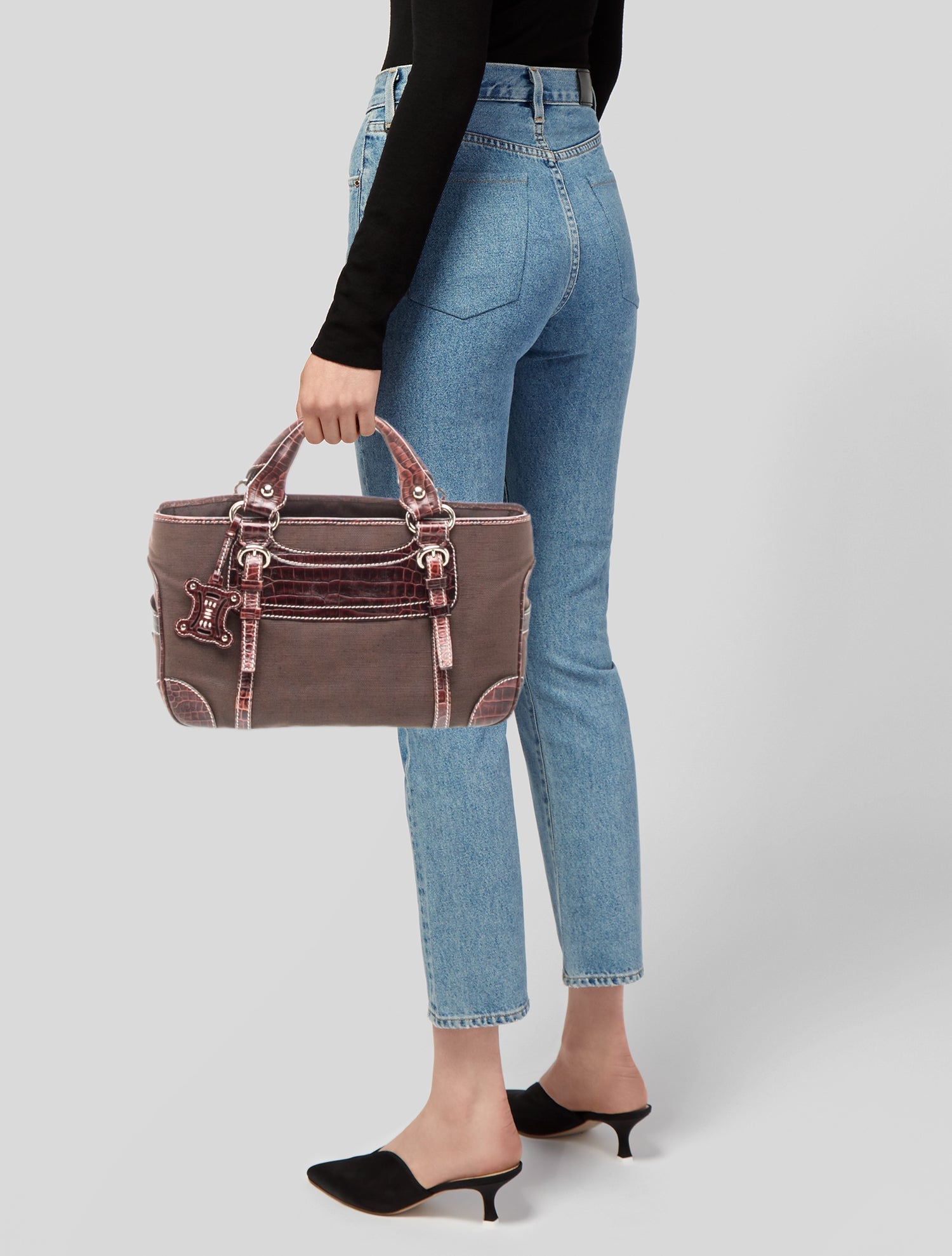 Celine Canvas Top Handle Bag Vintage