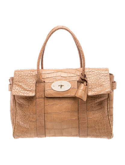 Mulberry Embossed Leather Top Handle Bag