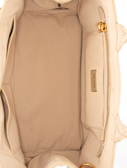 Prada Enameled Metal Triangle Grommet Canapa