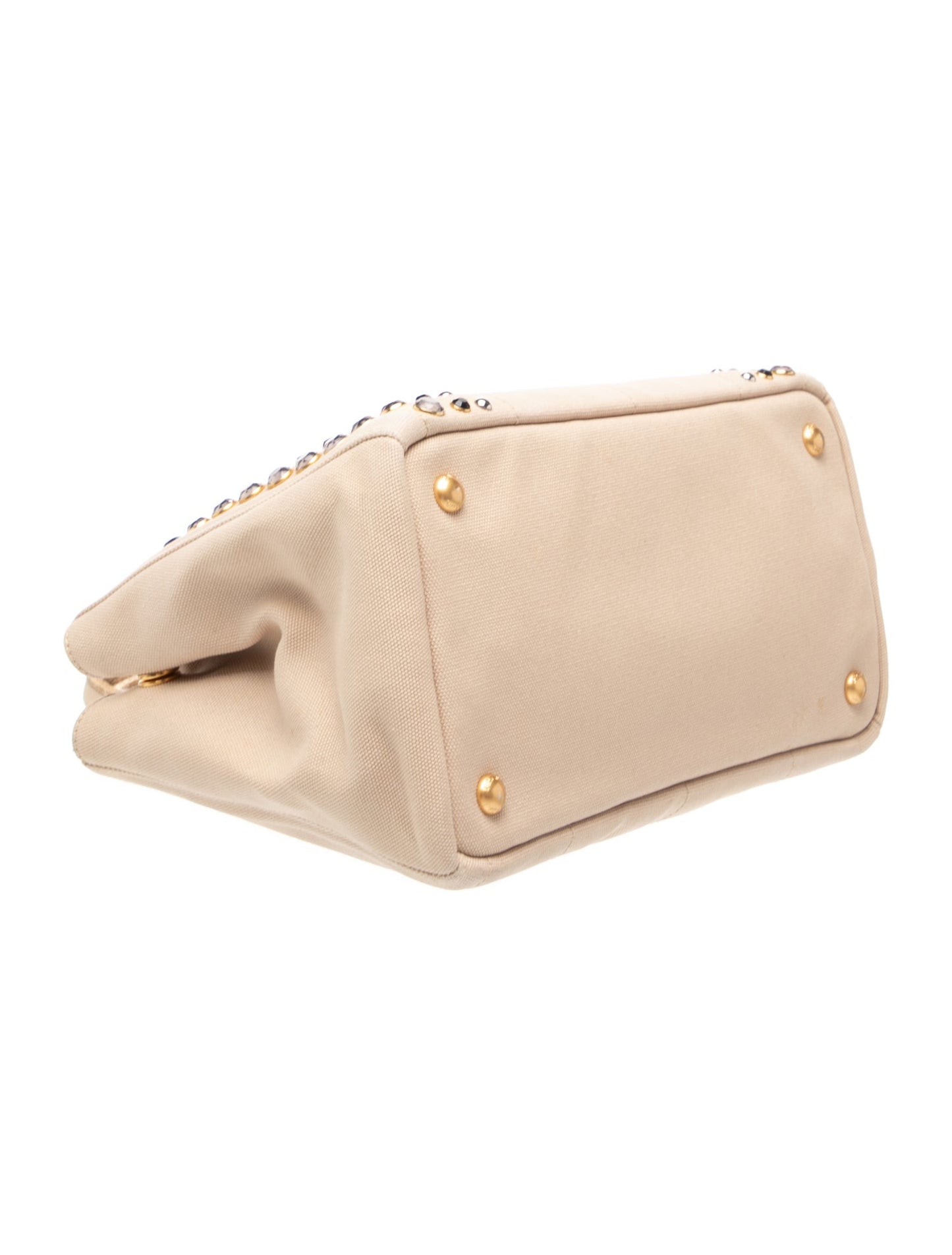 Prada Enameled Metal Triangle Grommet Canapa
