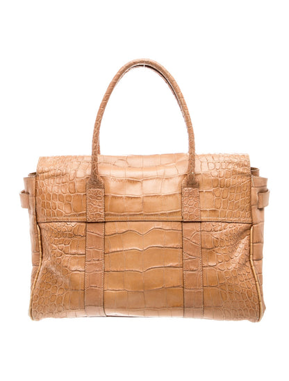 Mulberry Embossed Leather Top Handle Bag