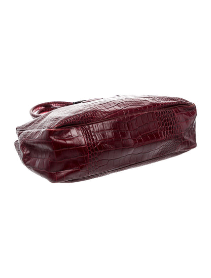 Longchamp Embossed Leather Shoulder Bag