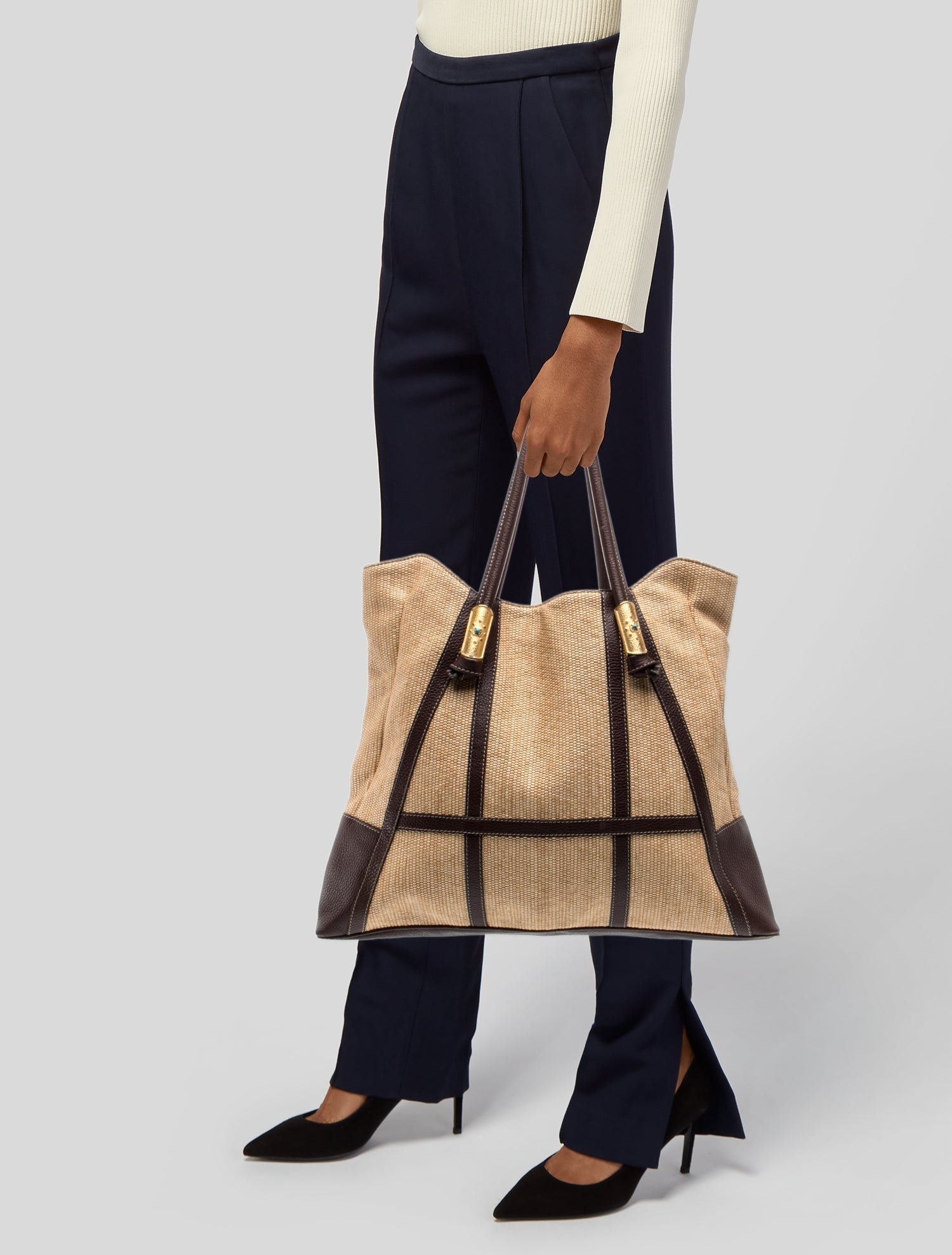 Valentino Straw Top Handle Bag