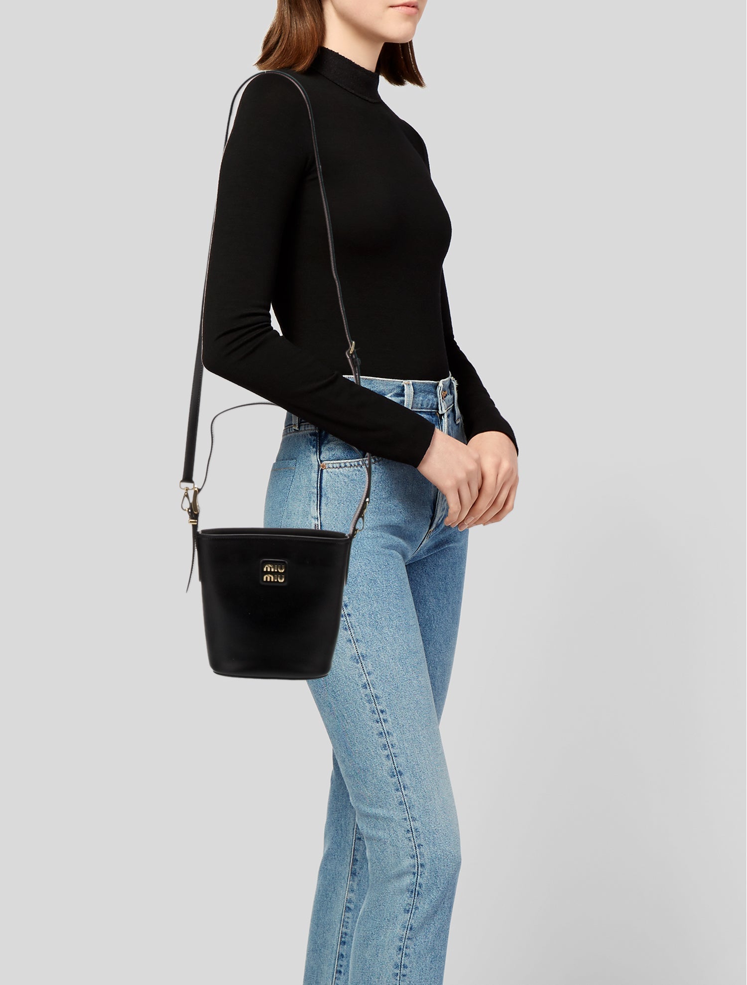 Miu Miu Leather Bucket Bag