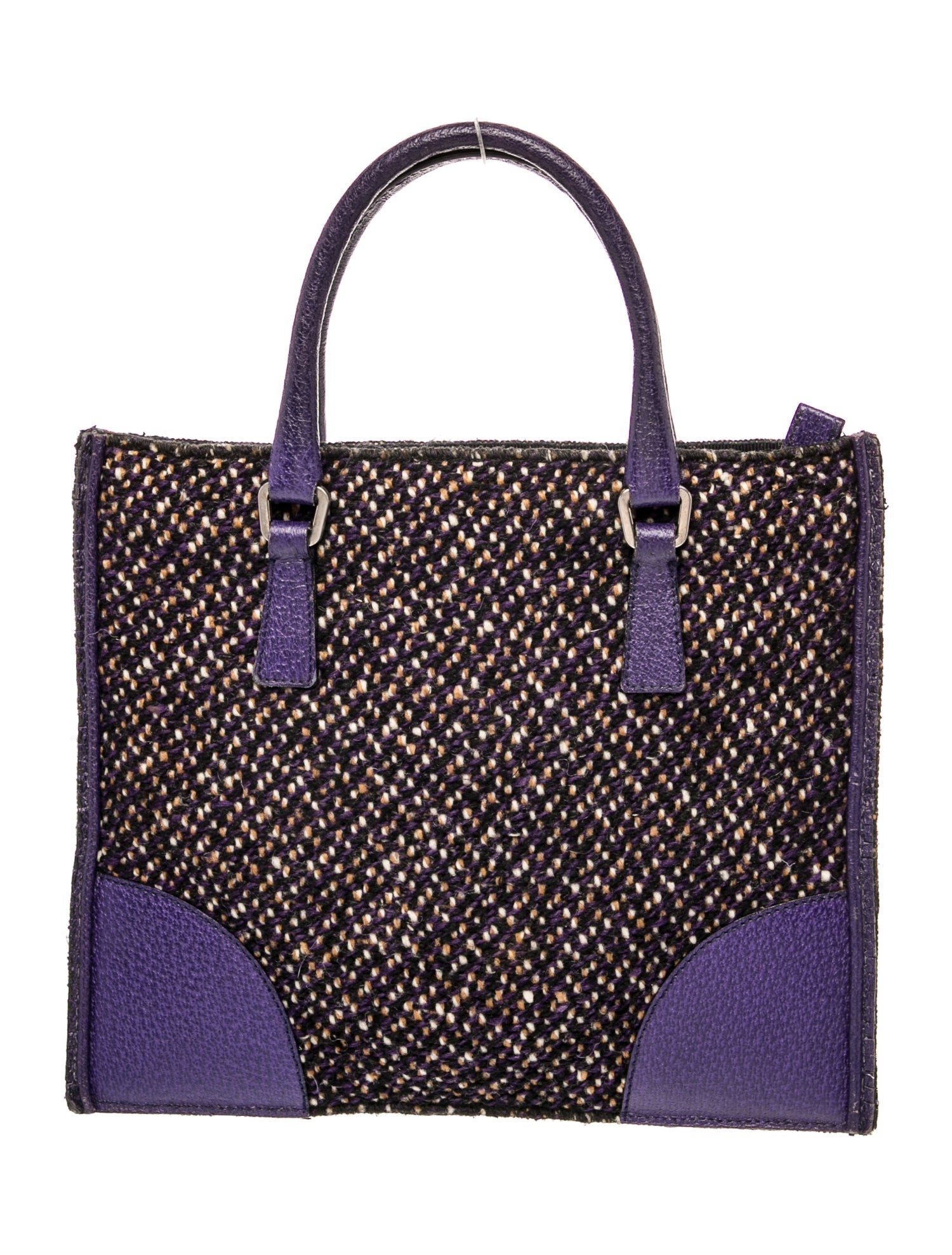 Prada Enameled Metal Triangle Top Handle Bag Small