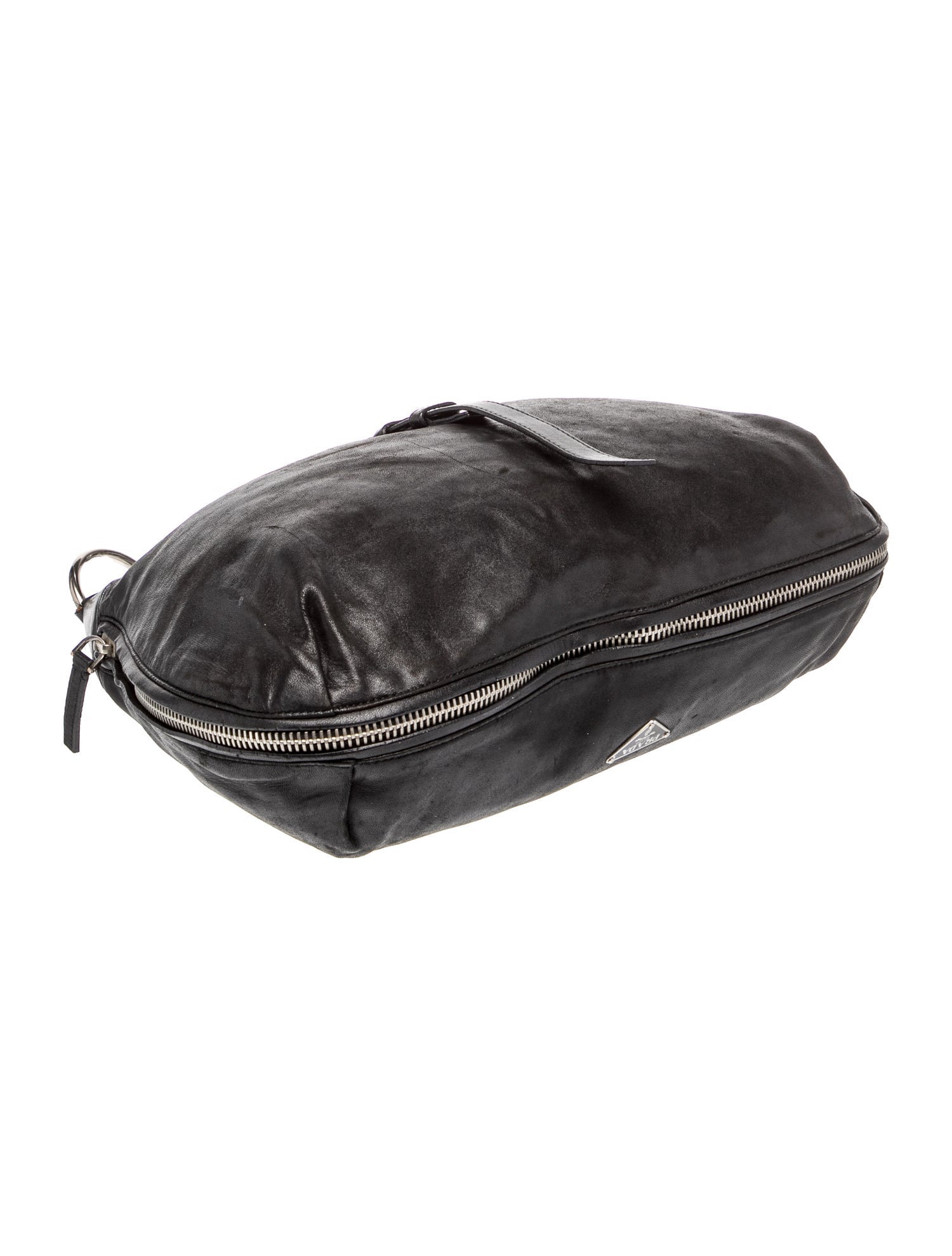 Prada Enameled Metal Triangle Shoulder Bag