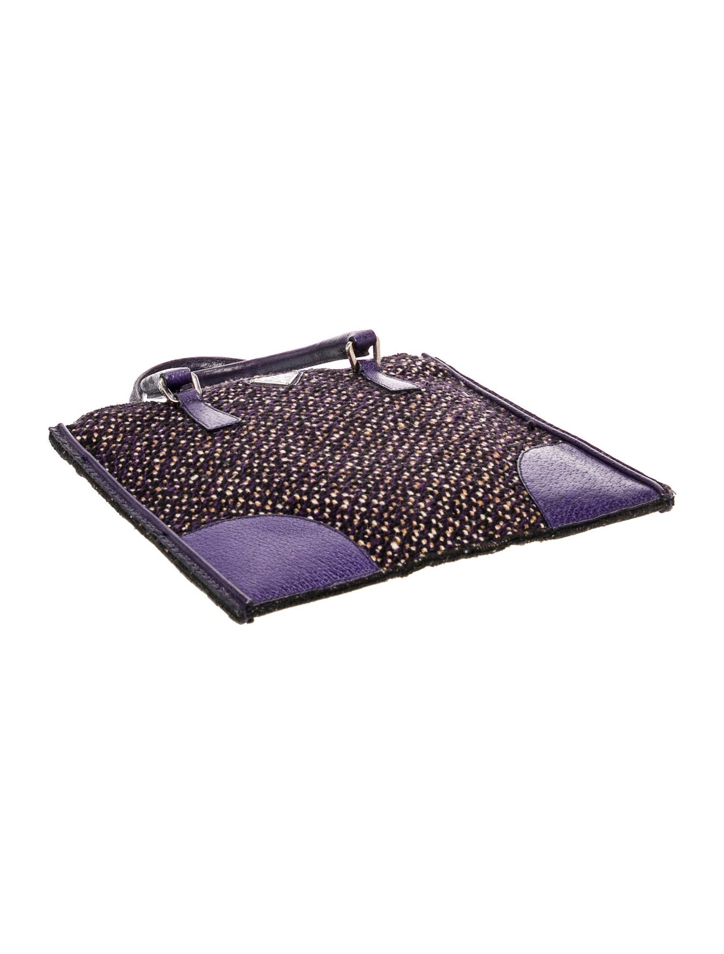 Prada Enameled Metal Triangle Top Handle Bag Small