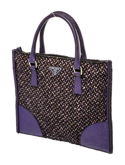 Prada Enameled Metal Triangle Top Handle Bag Small