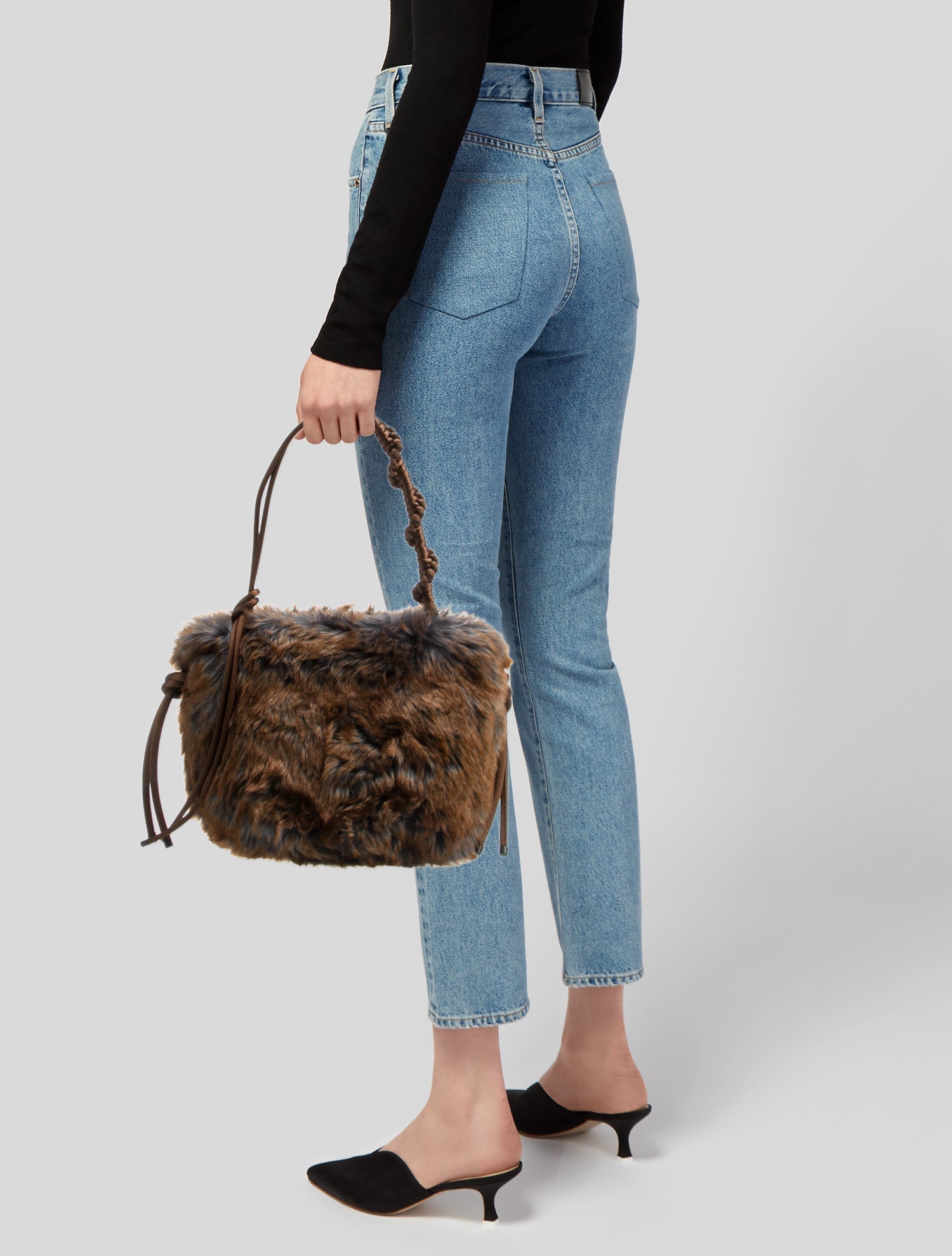 Dries Van Noten Faux Fur Shoulder Bag